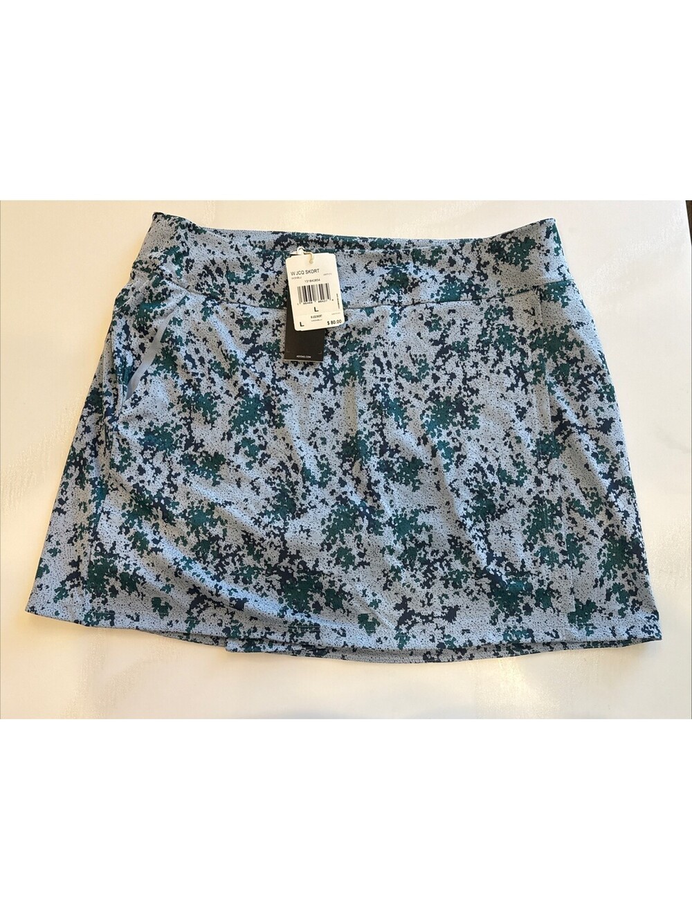 Adidas Essentials Jacquard Wonder Blue Skort Women Size L NWT MSRP $80 HY7171